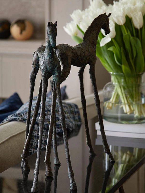 Bronze horse sculpture - A Celine Interior Design Signature Project