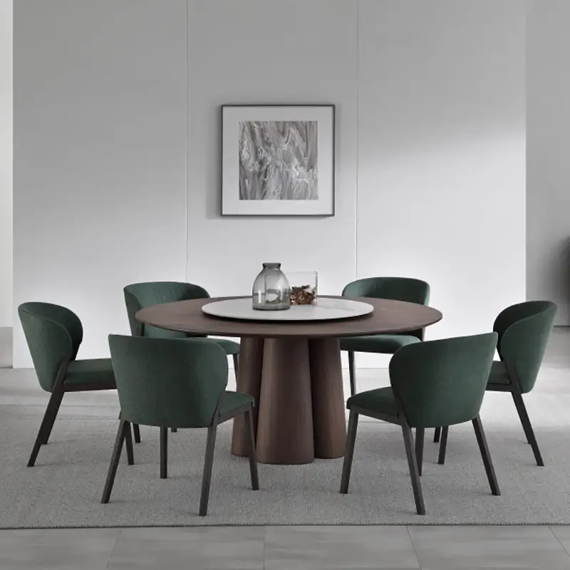 Astor Round Dining Table Midnight Oak 120cm