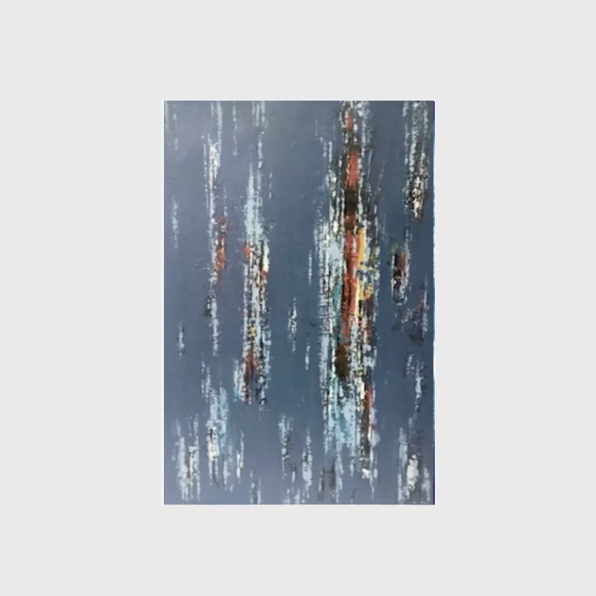 Abstract Amber Rain Painting — original wall art