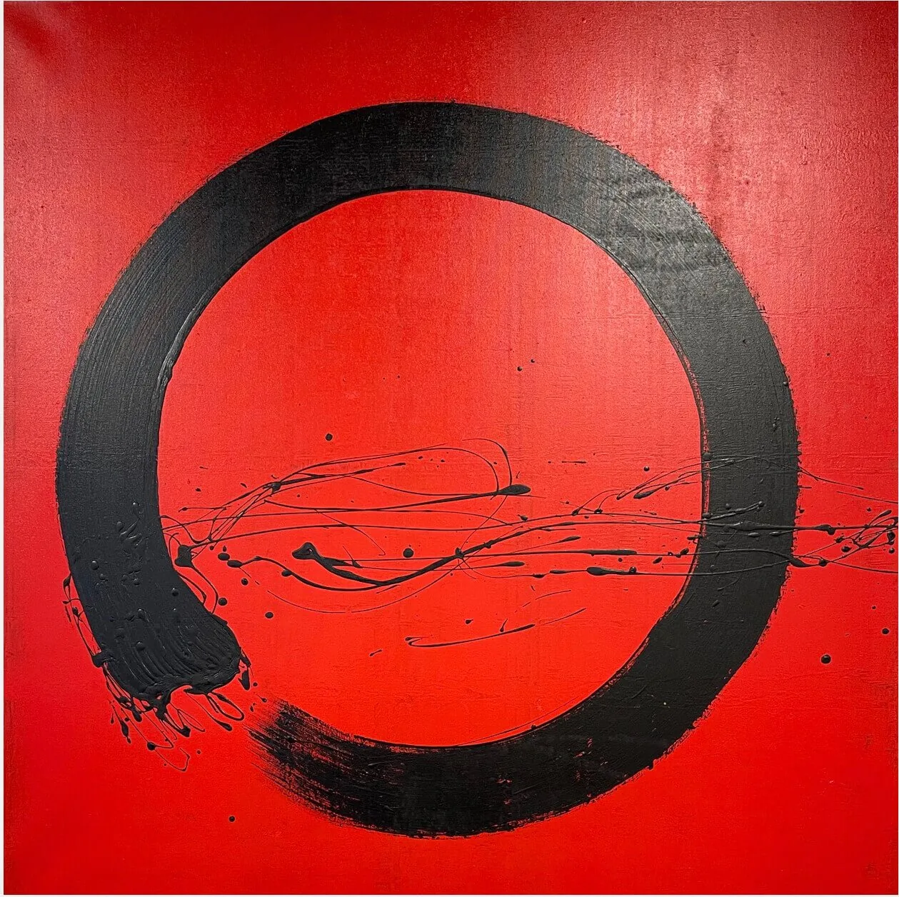 Abstract Black Circle Painting — original wall art