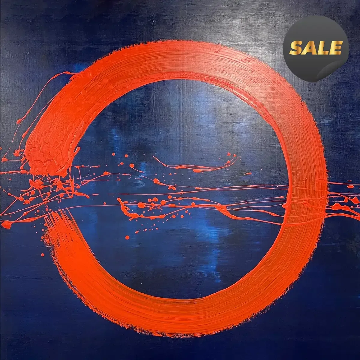 Abstract Red Circle Painting — original wall art