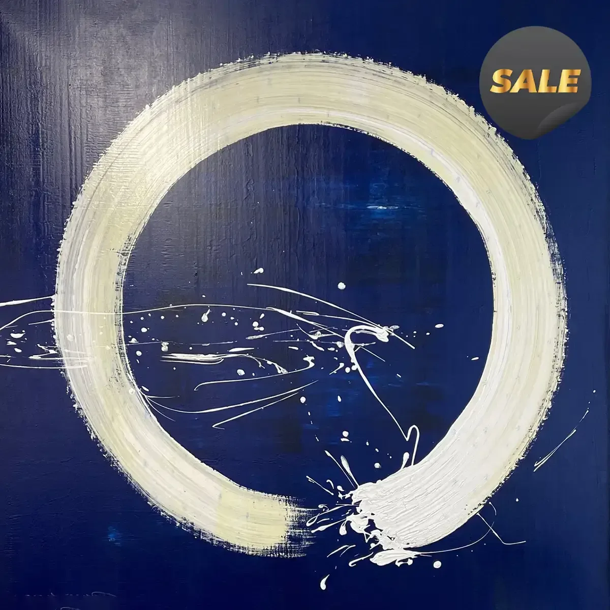Abstract White Circle Painting — original wall art