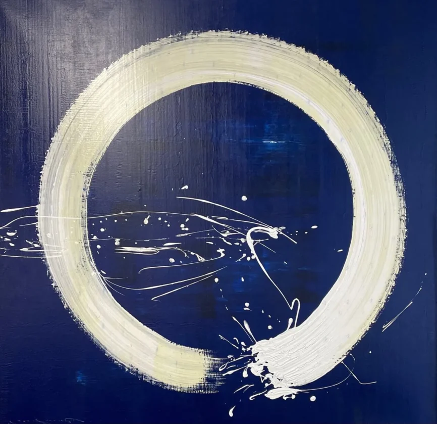 Abstract White Circle Painting — The White Circle painting is a superb original painting and displays strong techniques…