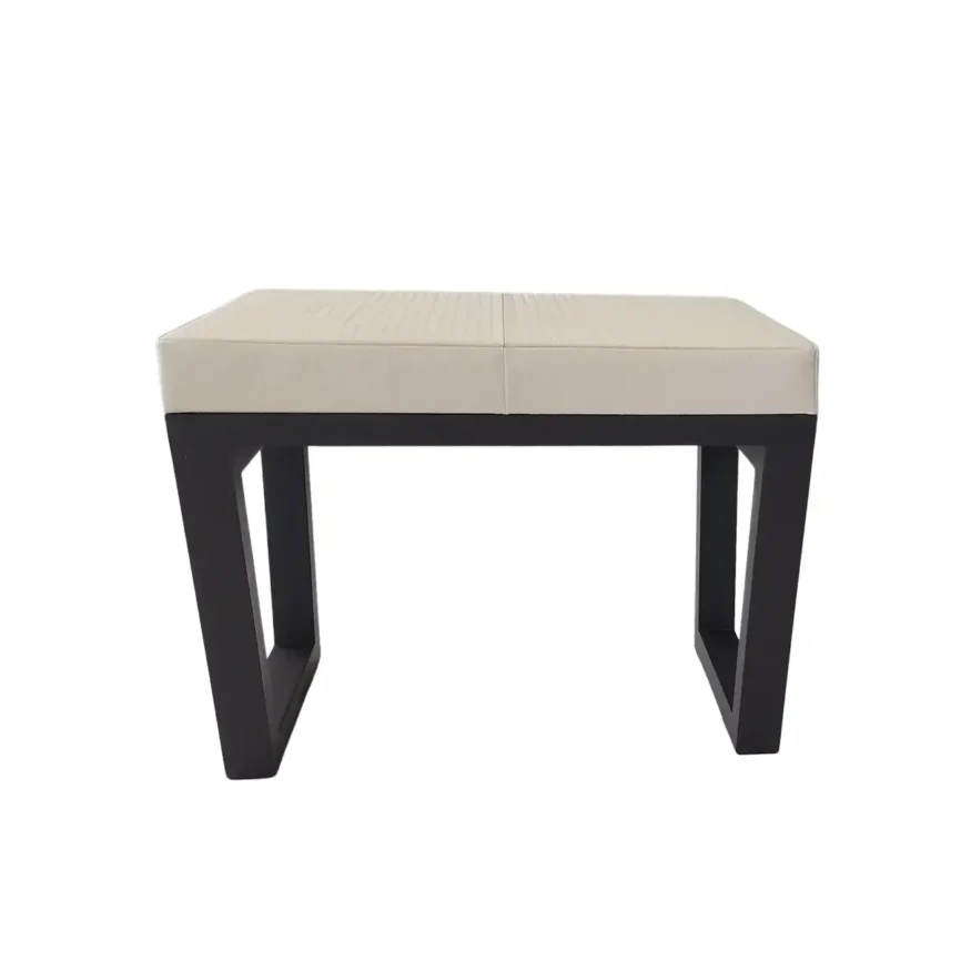 Arlington Stool Woven Pumice Leather, Pumice Woven Leather finish