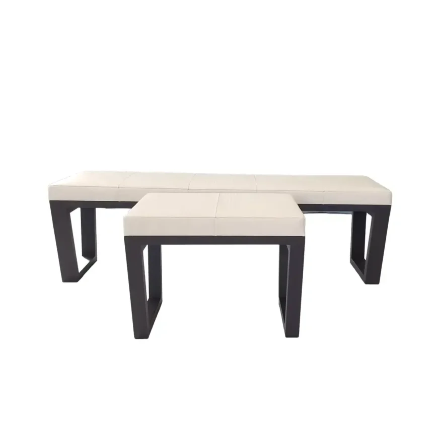 Arlington Stool Woven Pumice Leather, 60×40×45 cm