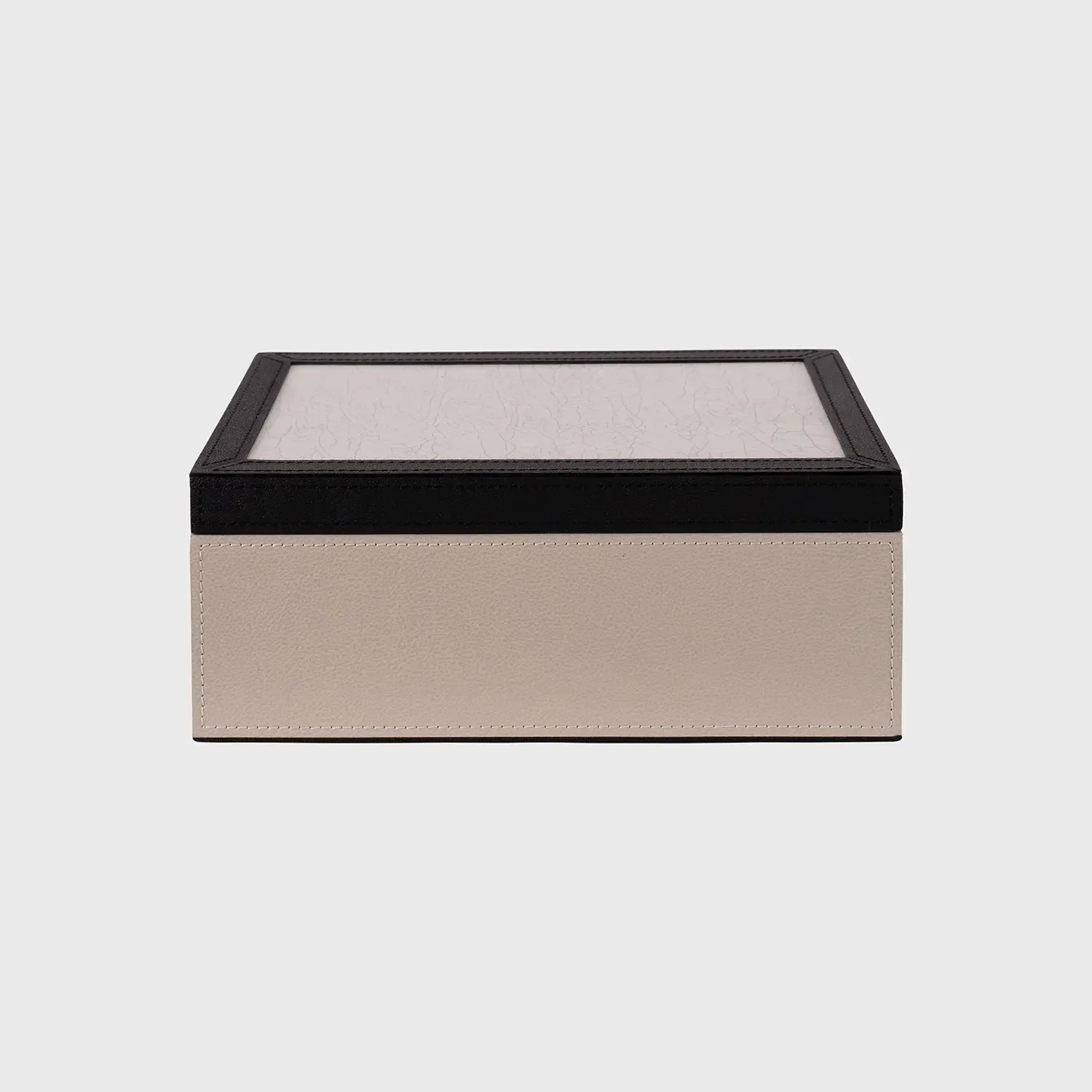 Arno Box Pumice Leather with Thunder Gesso Effect Lid, Pumice Leather finish