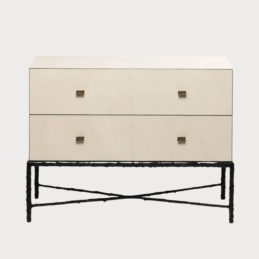 Arun Chest Bronze 2 Drawer Pumice Leather — Each component is assembled by master craftsmen to ensure impeccable fit and…
