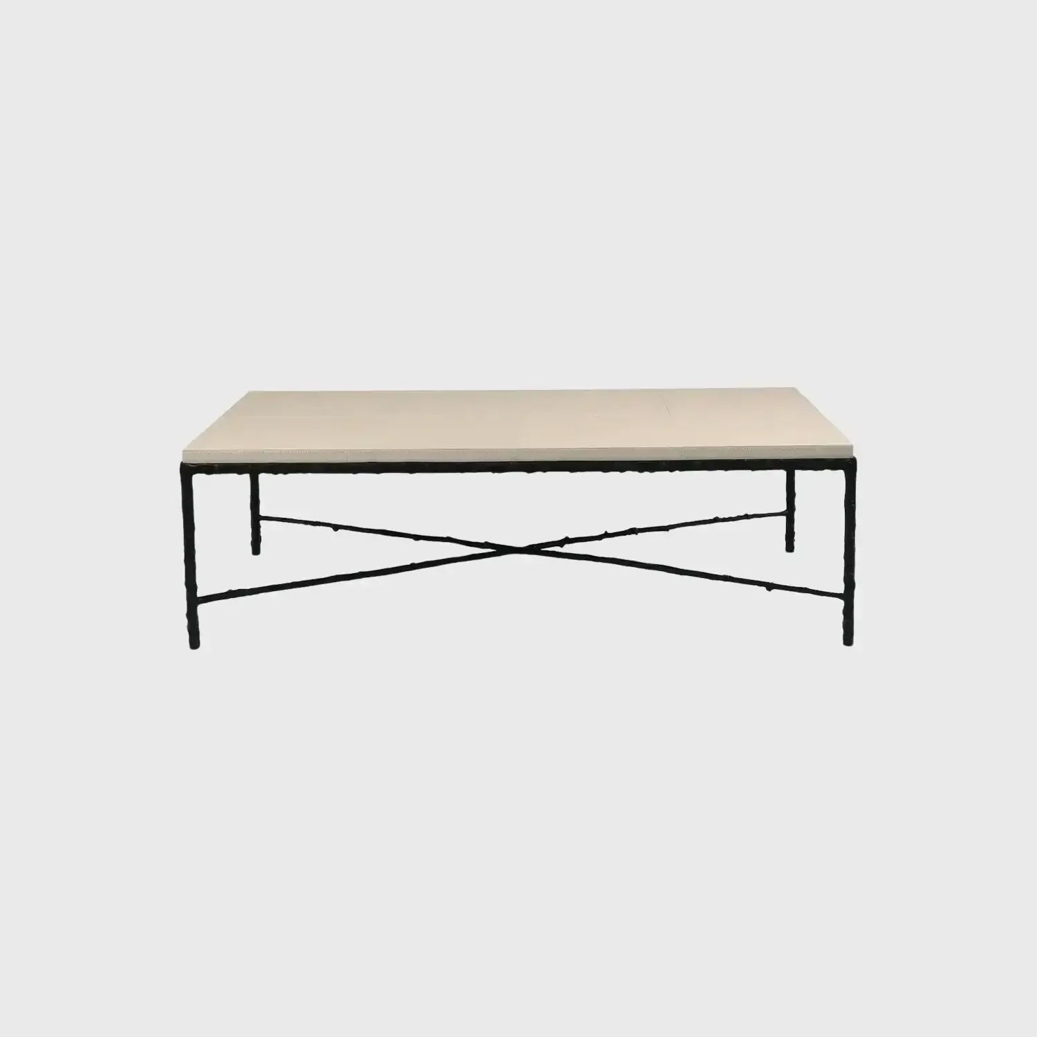 Arun Coffee Table Bronze Pumice Leather, Bronze Nera finish
