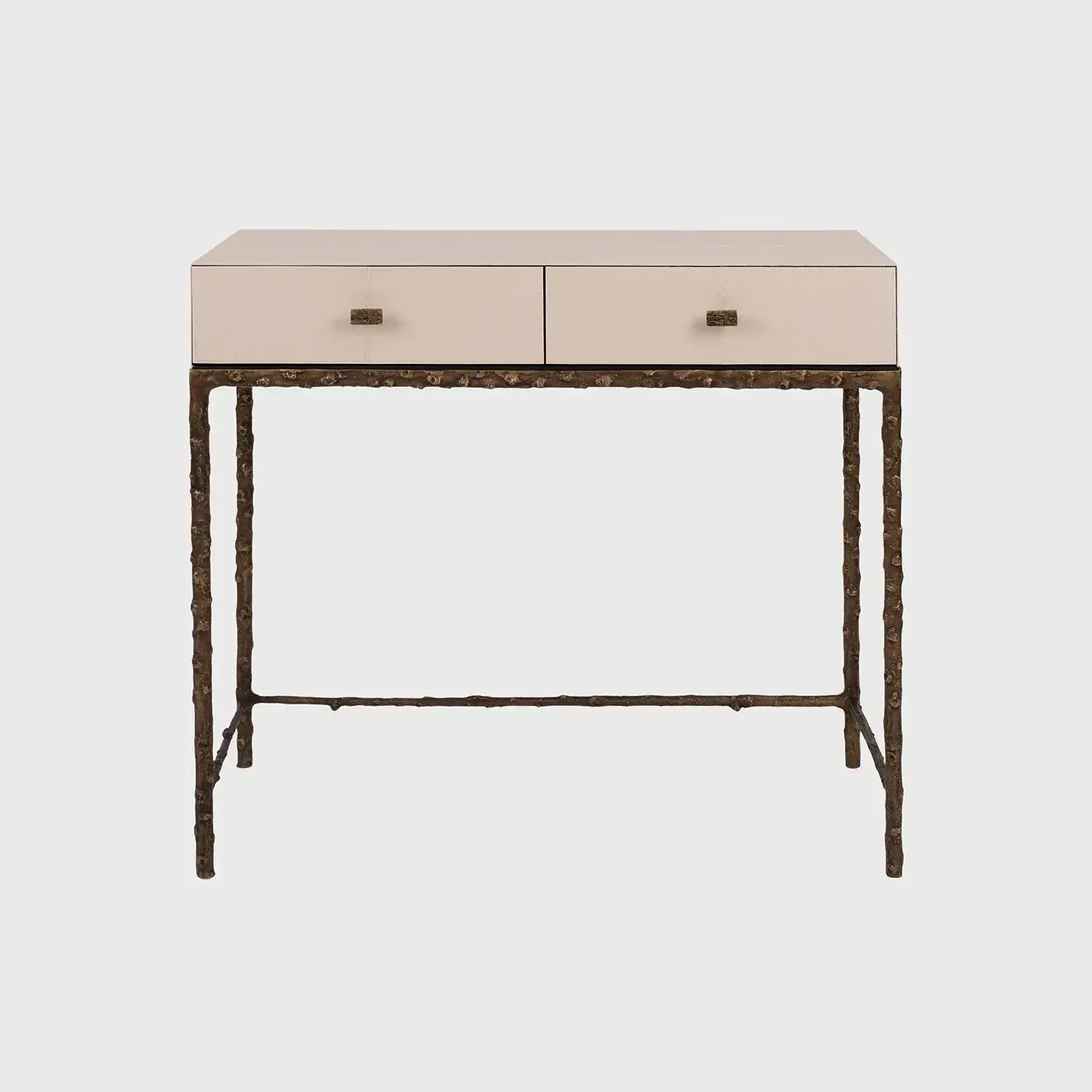 Arun Desk Bronze Dorato Pumice Leather, Bronze Dorato finish