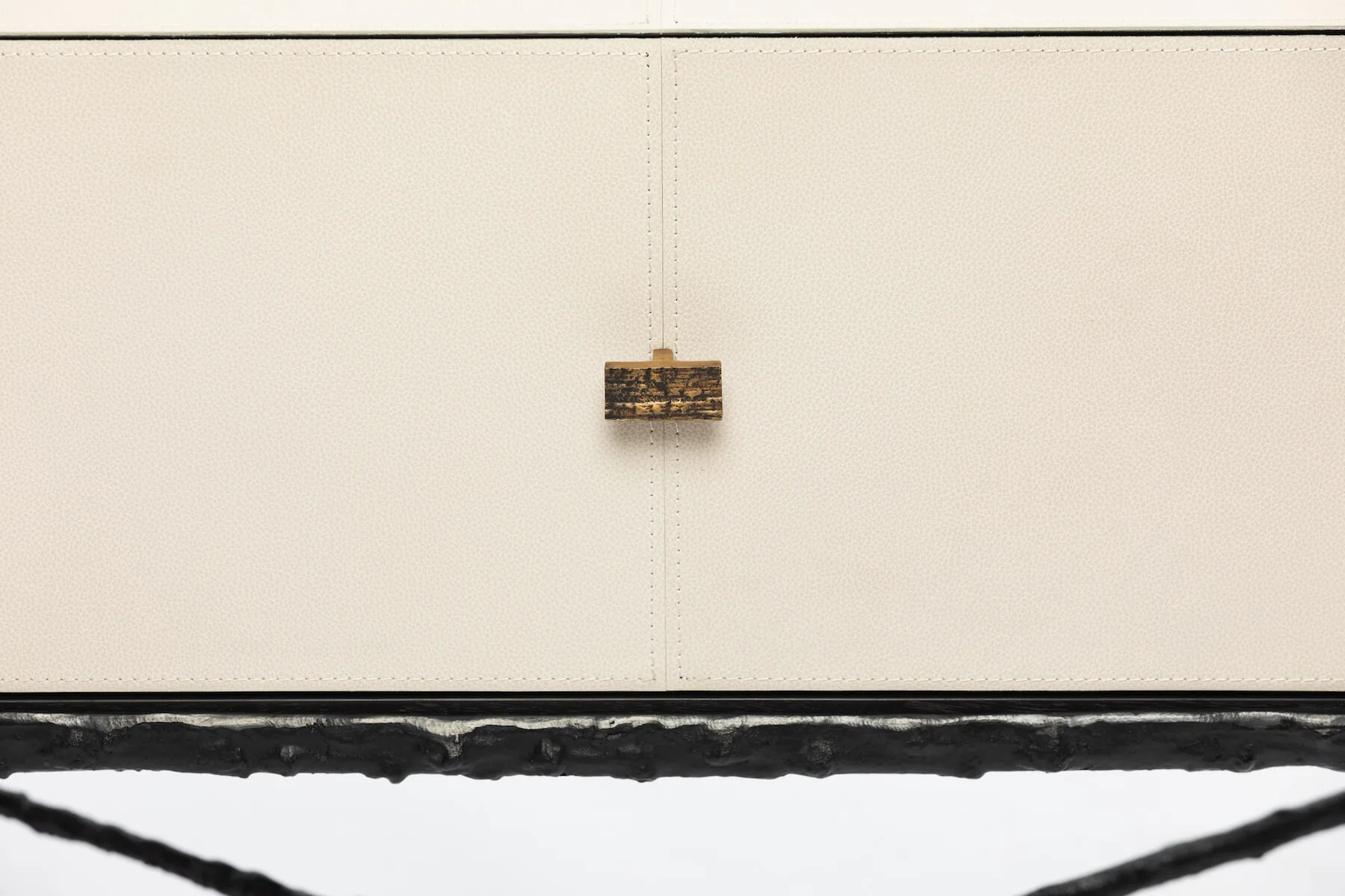 Arun Table Bronze 1 Drawer Pumice Leather, Arun collection