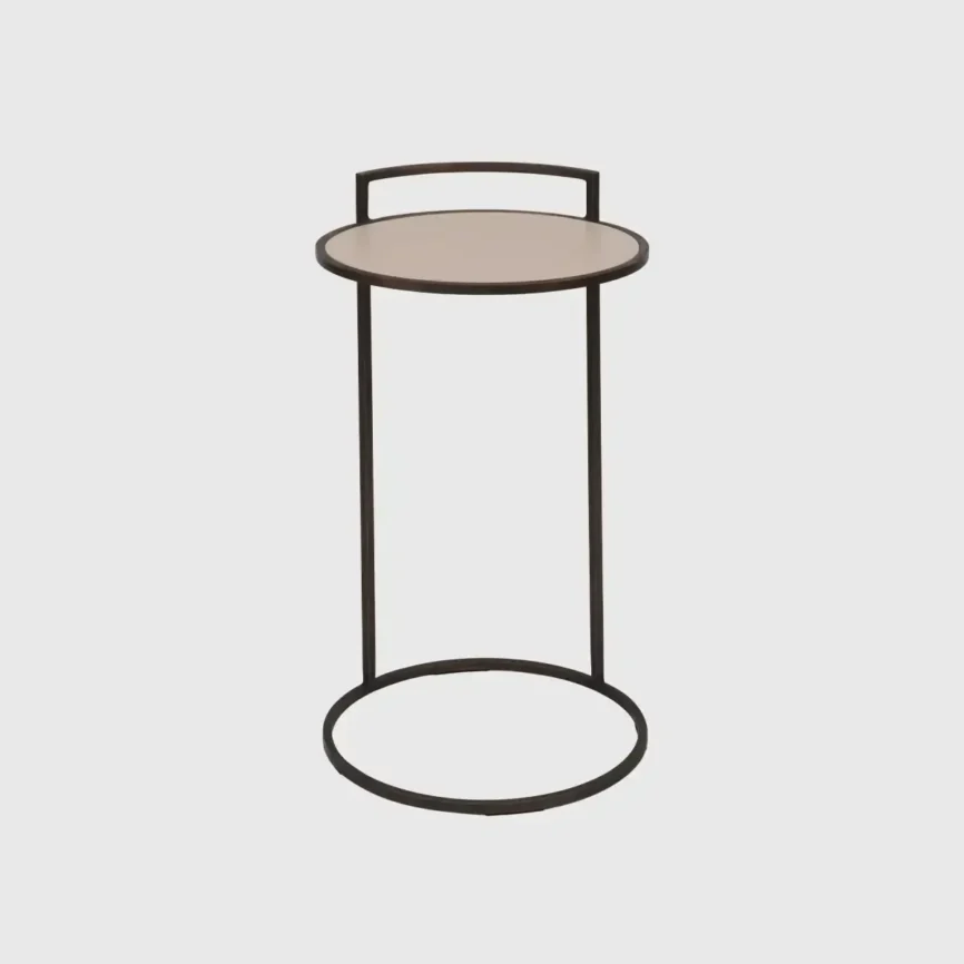 Arunya Round Cocktail Table Dorato and Pumice, Bronze Dorato finish