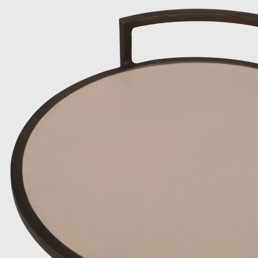 Arunya Round Cocktail Table Dorato and Pumice, 31×31×66 cm