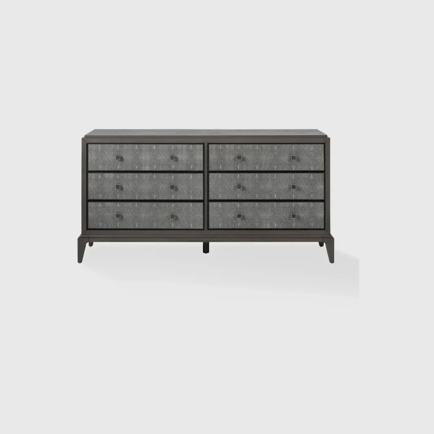 Astoria 6 Drawer Chest Macchiato and Shagreen, Macchiato finish
