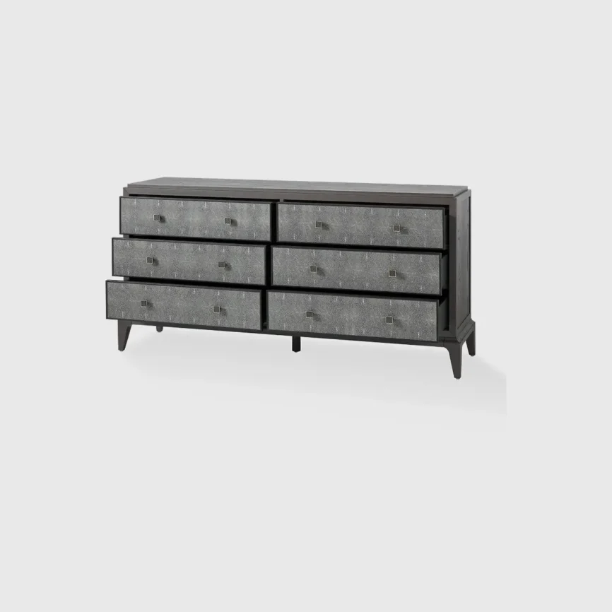 Astoria 6 Drawer Chest Macchiato and Shagreen, Astoria collection