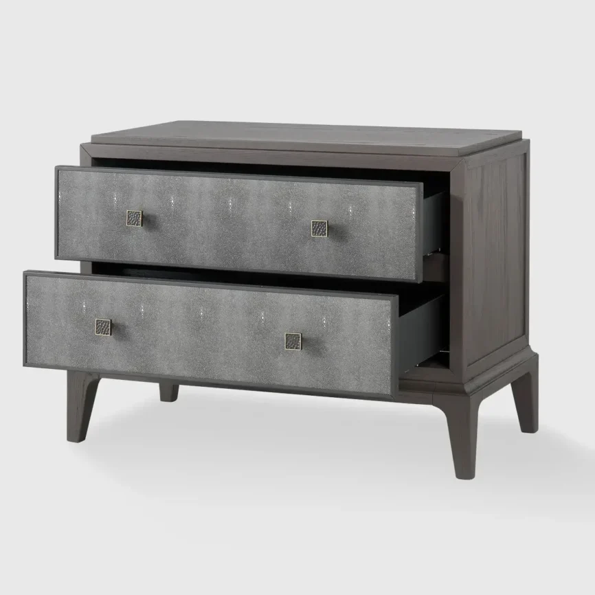 Astoria Nightstand Large Macchiato with Shagreen — bedside table
