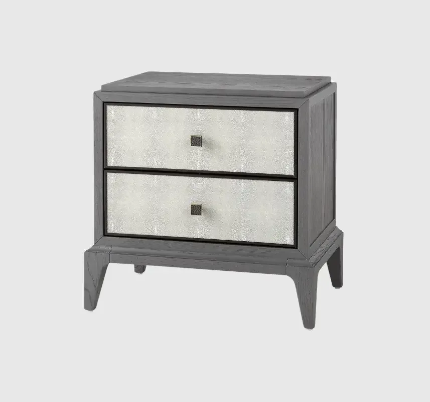 Astoria Nightstand Small Graphite Grey with Shagreen, Astoria collection