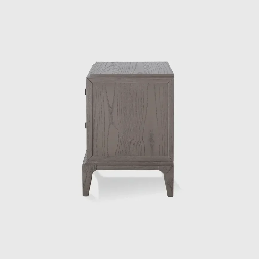 Astoria Nightstand Small Macchiato — Its handcrafted oak frame is bathed in a soft Macchiato finish, showcasing natural…