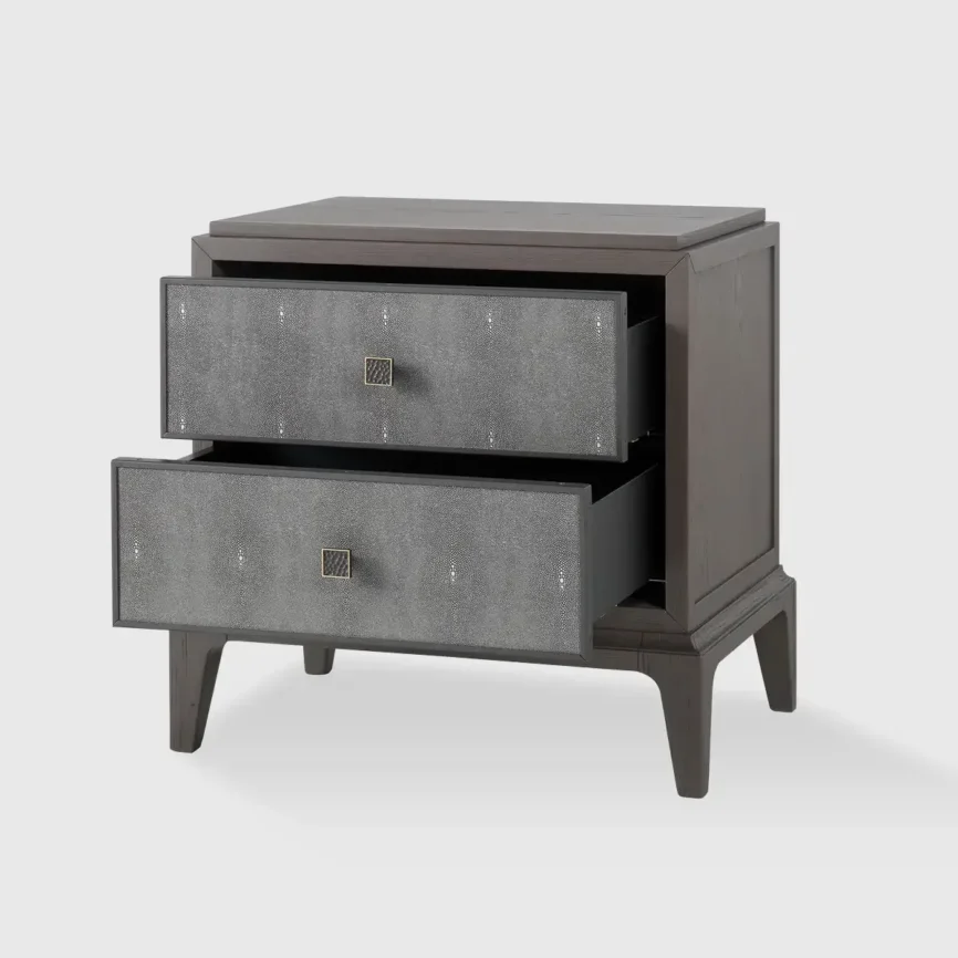 Astoria Nightstand Small Macchiato with Shagreen — bedside table