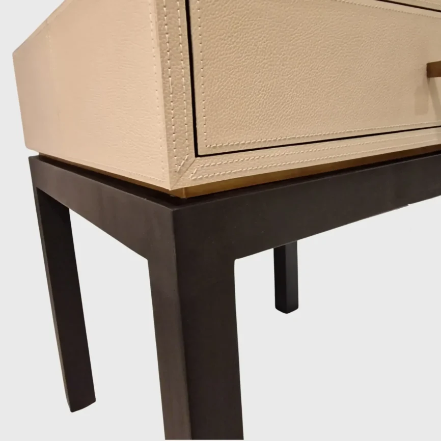 Barrington Bedside Pumice Leather, 50×45×55 cm