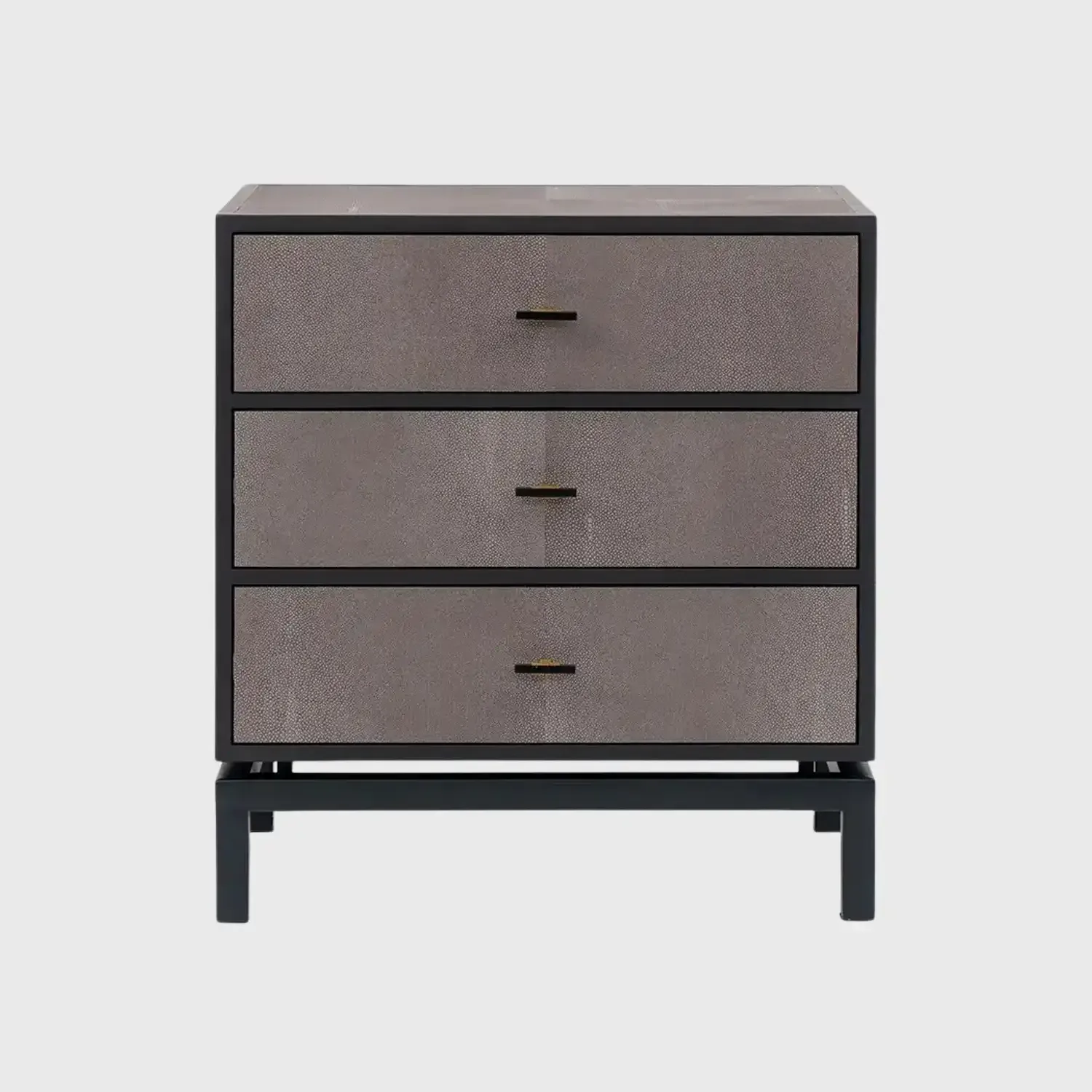 Bertie 3 Drawer Chest Grey Shagreen Leather - EccoTrading Design London