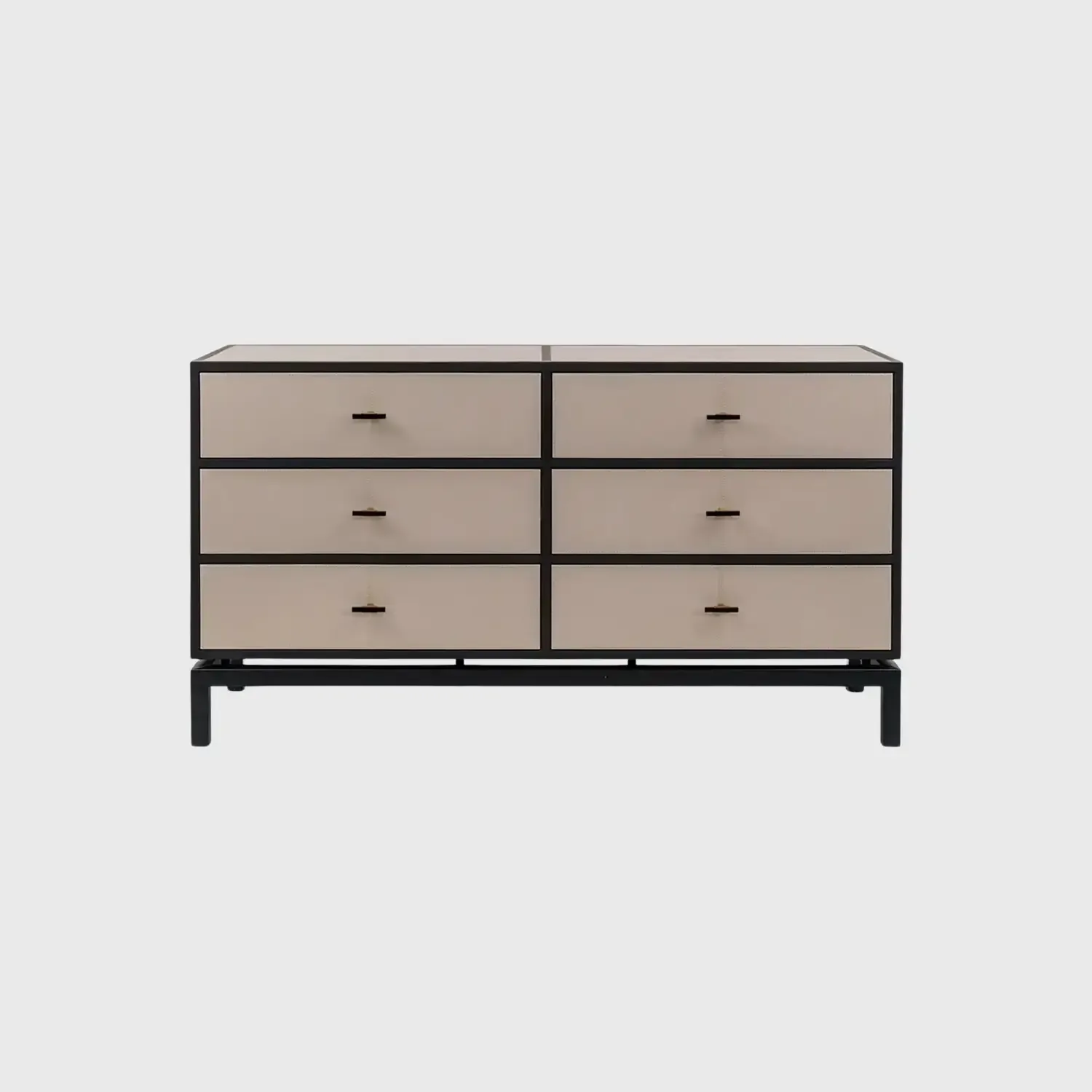 Bertie 6 Drawer Chest Pumice Leather, Pumice Leather finish