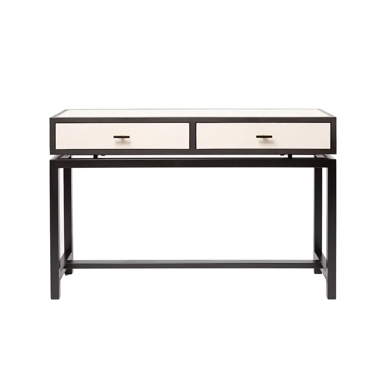 Bertie Console 2 Drawer Pumice Leather, Pumice Leather finish