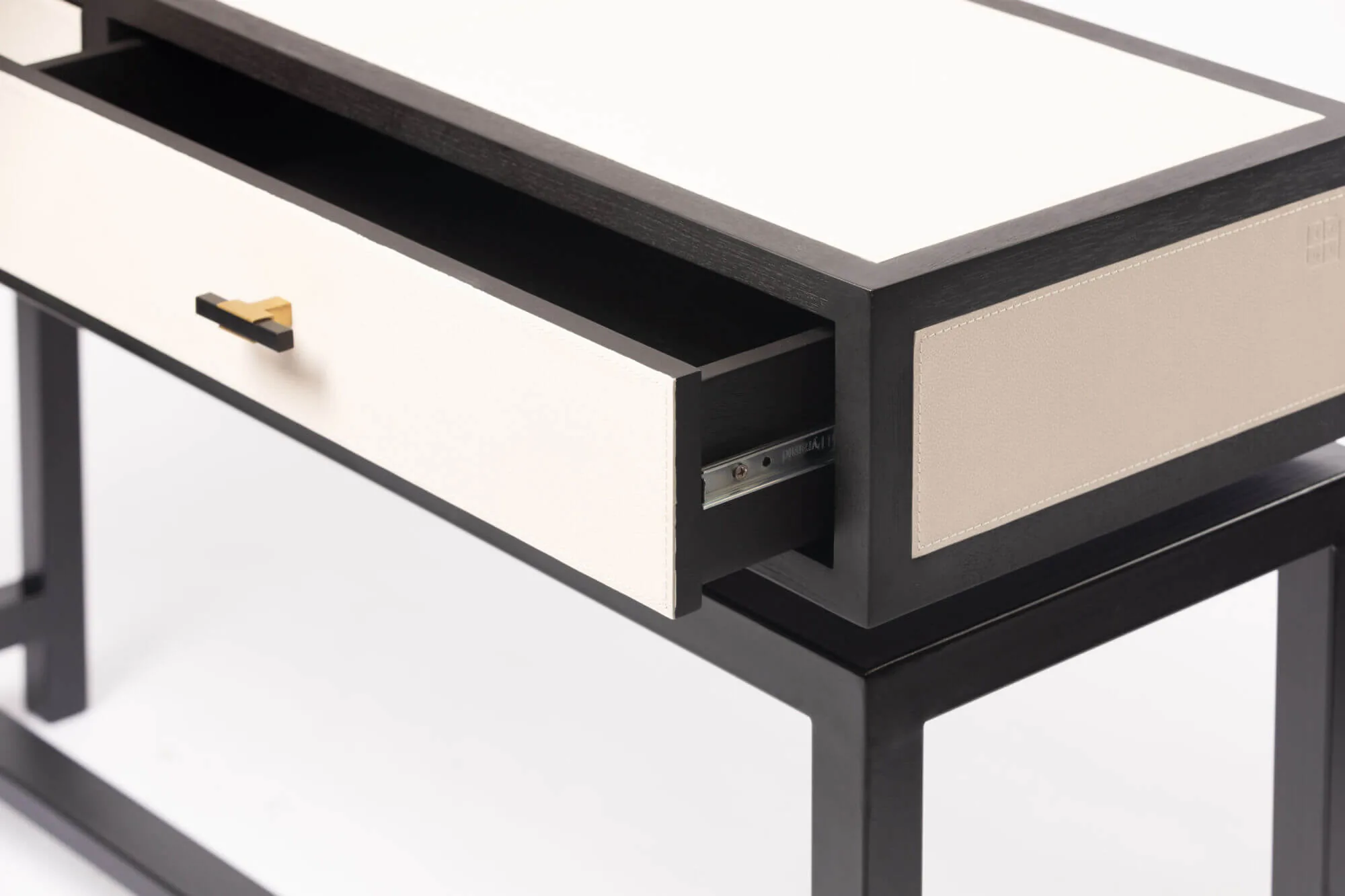 Bertie Console 2 Drawer Pumice Leather — console