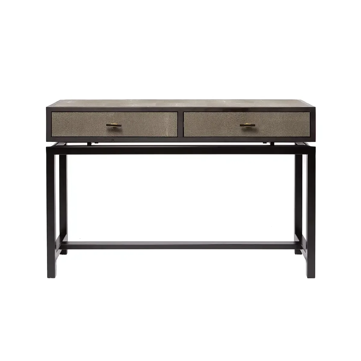 Bertie Console 2 Drawer Shagreen Leather, Shagreen Leather finish