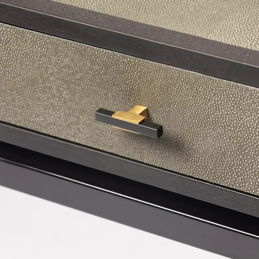 Bertie Console 2 Drawer Shagreen Leather — console