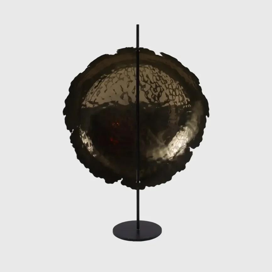 Broken Steel Large Round Black — bronze sculpture