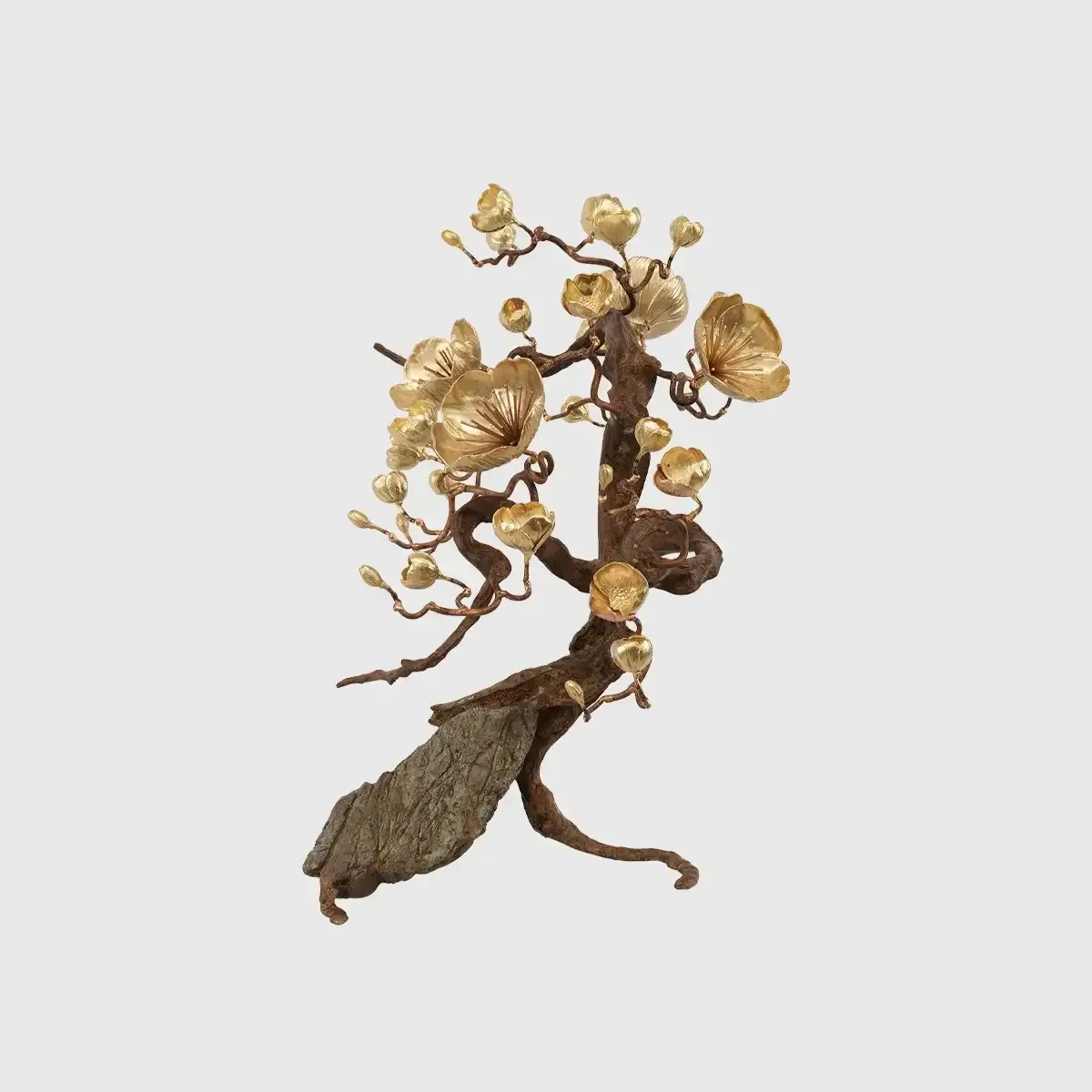 Bronze Blossom ON ROCK Sculpture — The Bronze Blossom on Rock Sculpture is a stunning work of art that captures the…
