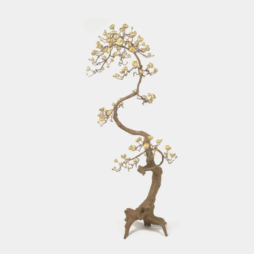 Bronze Blossom Sculpture Large, Bronze Dorato finish