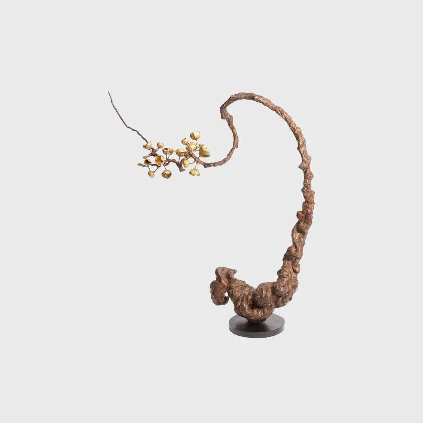 Bronze Blossom Sculpture, Bronze Dorato finish