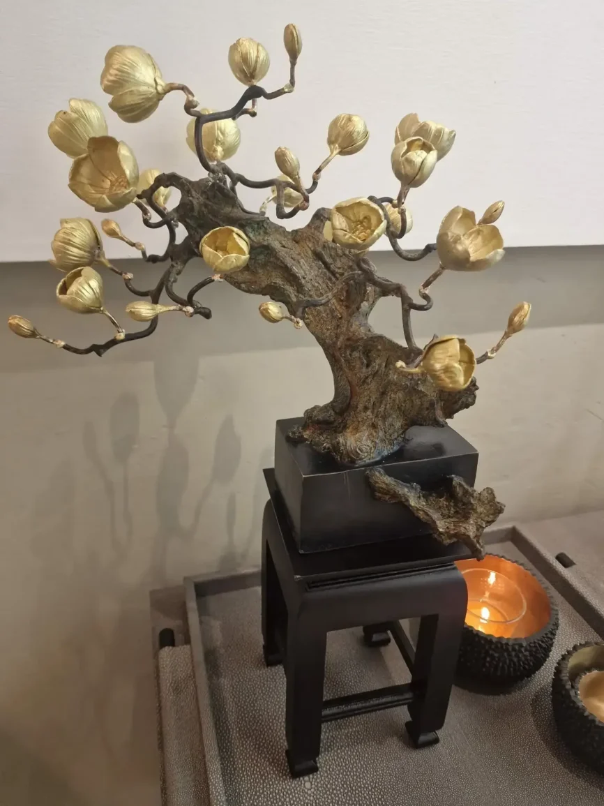 Bronze Blossom Table Sculpture — bronze sculpture