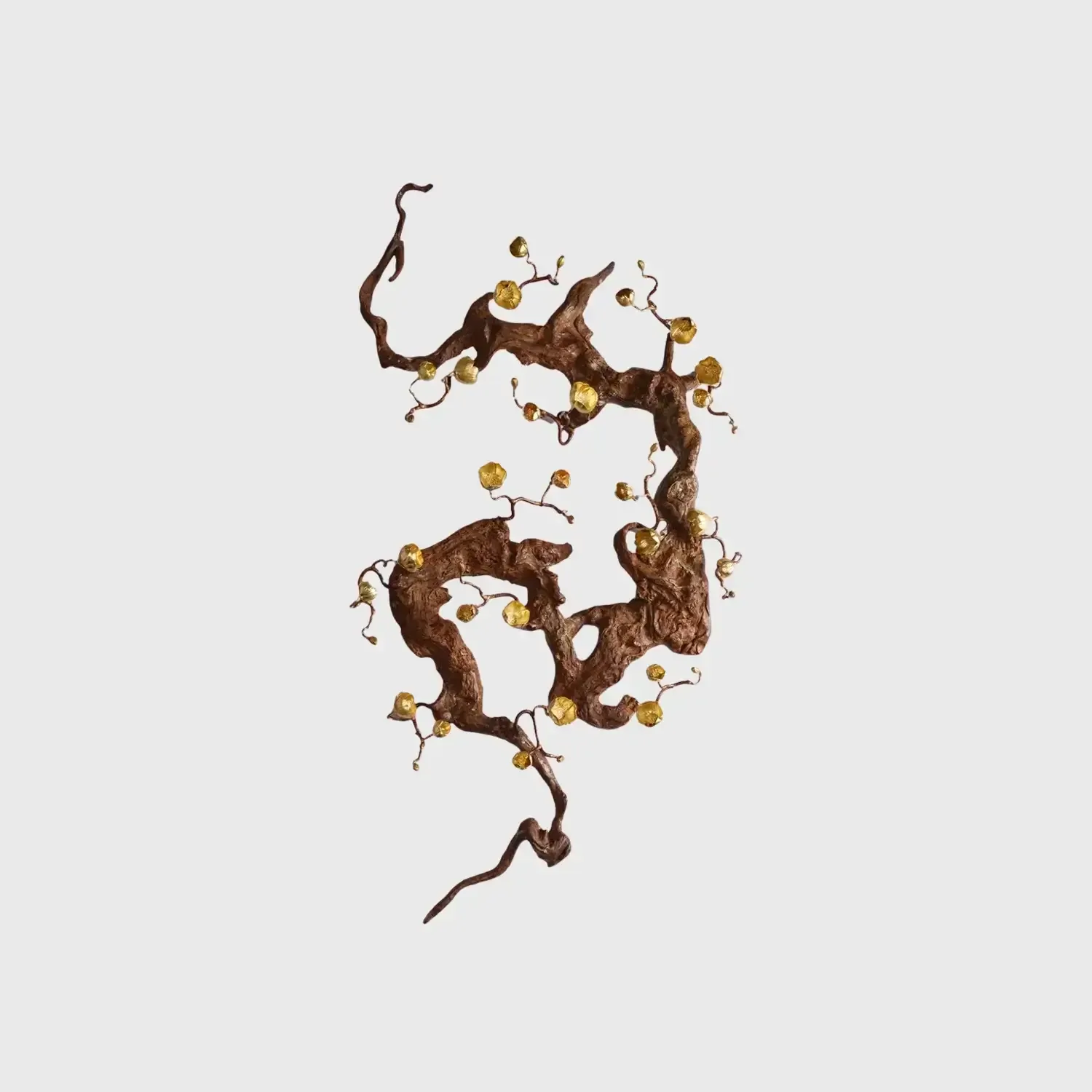 Bronze Blossom Wall Sculpture, Bronze Dorato finish