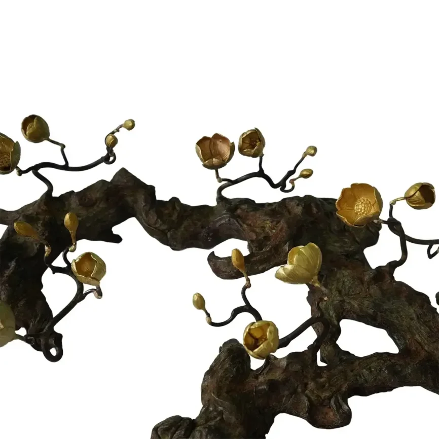 Bronze Blossom Wall Sculpture, 110×70×13 cm