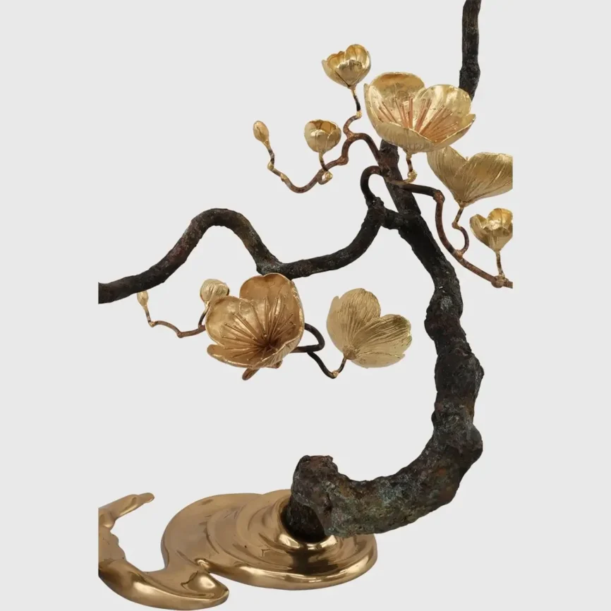 Bronze Blossom Waterfall Sculpture Right, 90×32×100 cm