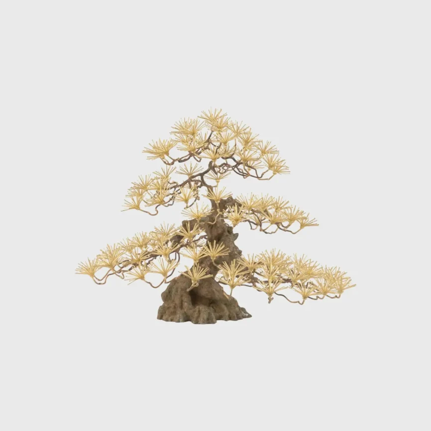 Bronze Bonsai Sculpture, Bronze Dorato finish