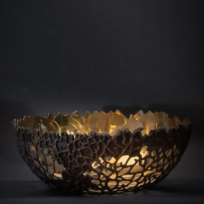 Bronze Coral Bowl — bronze sculpture