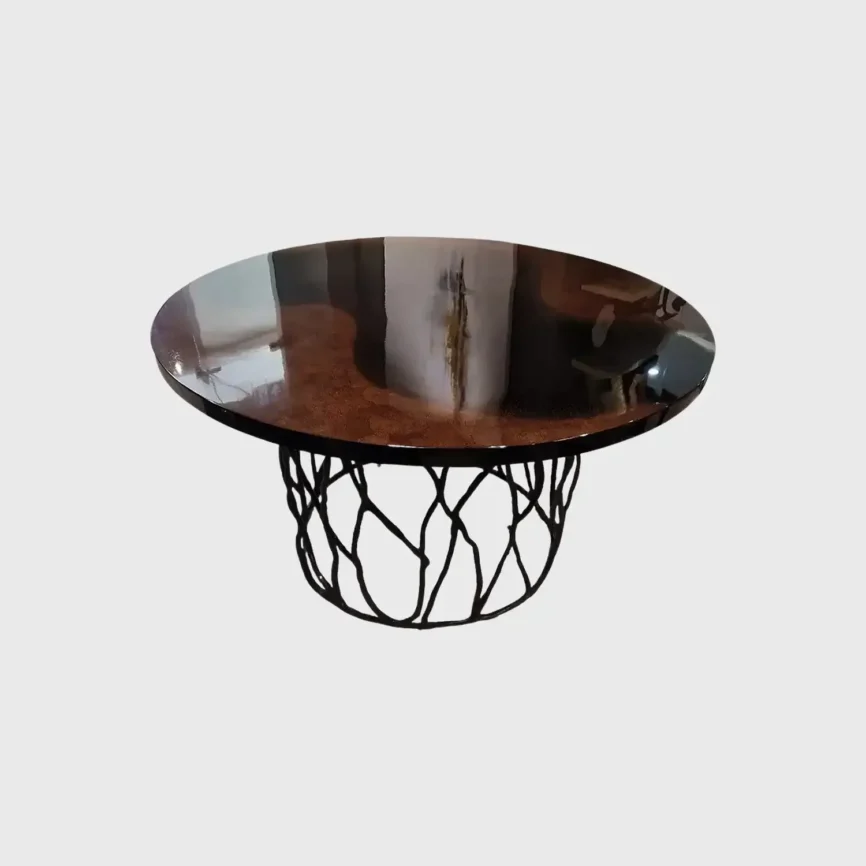 Bronze Dining Table Eggshell Top — dining table