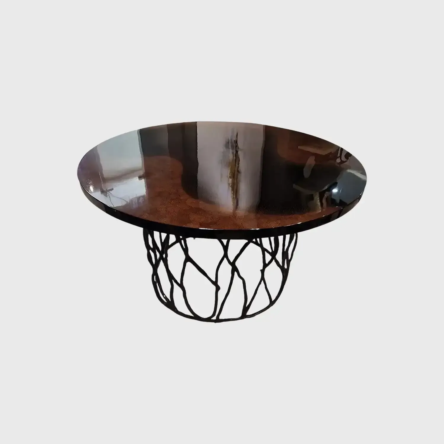 Bronze Dining Table Eggshell Top — dining table