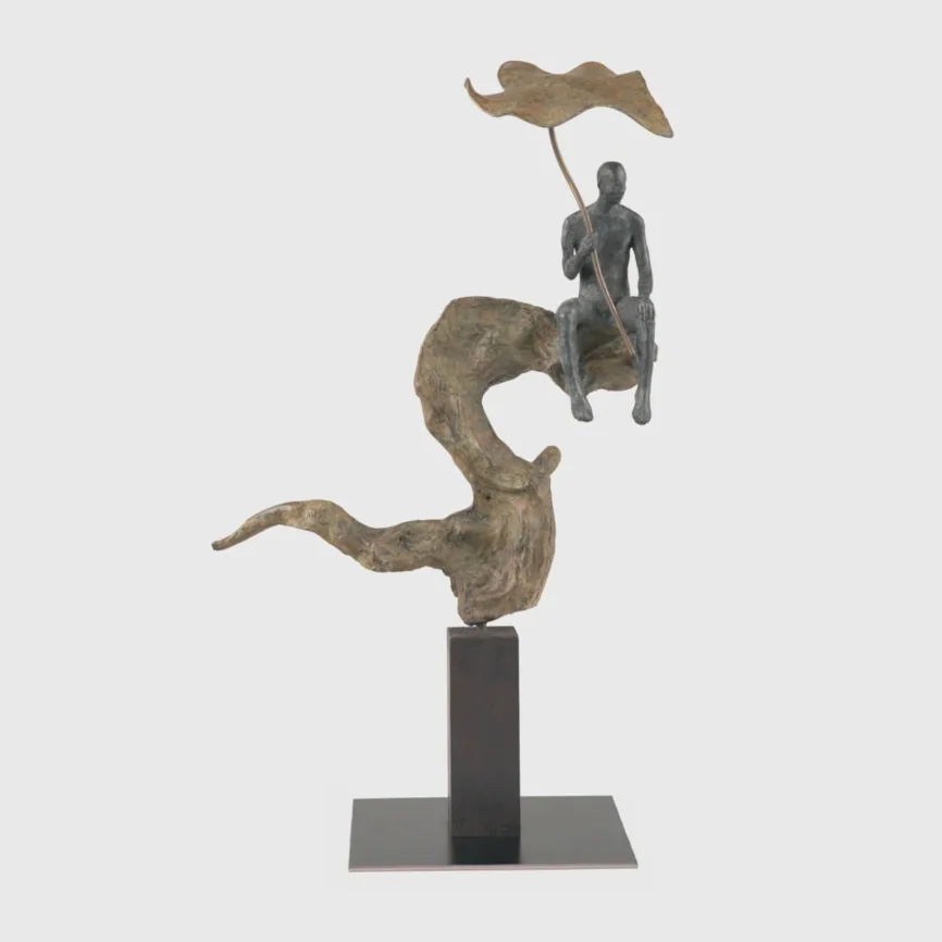 Bronze Figure Branch and Leaf, Bronze Nera finish