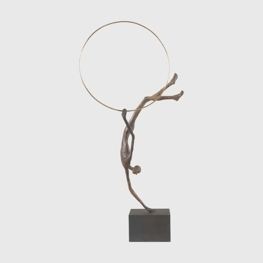 Bronze Figure Handstand, Bronze Dorato finish