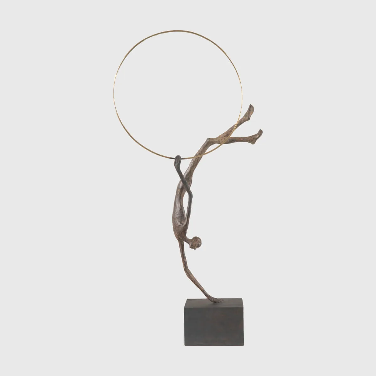 Bronze Figure Handstand, Bronze Dorato finish