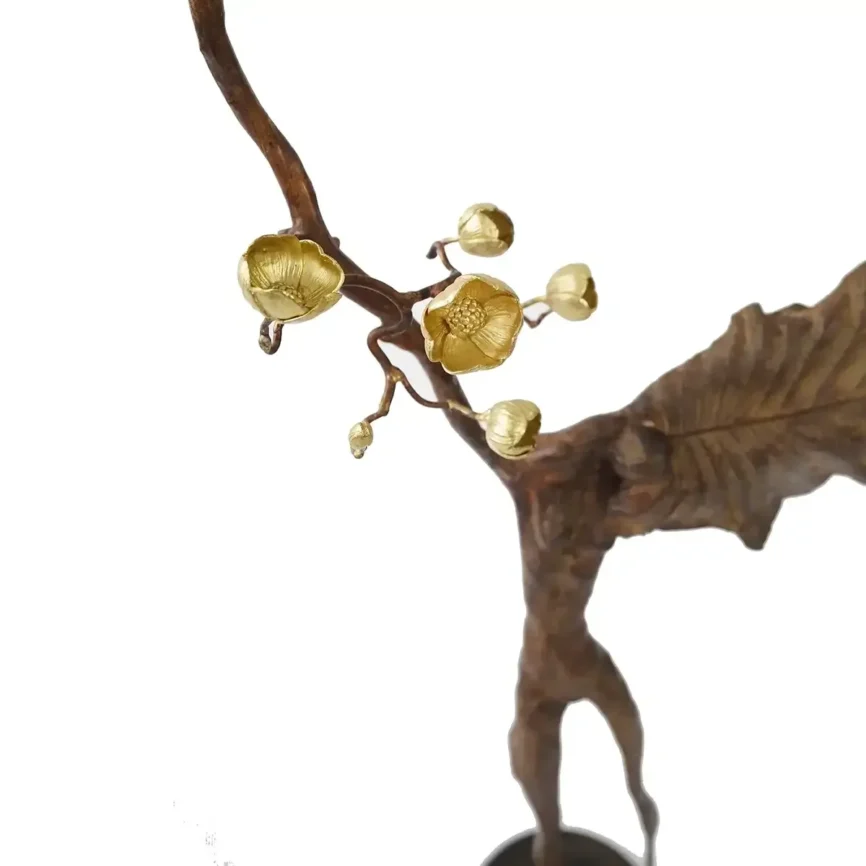 Bronze Figure With Blossom — bronze sculpture