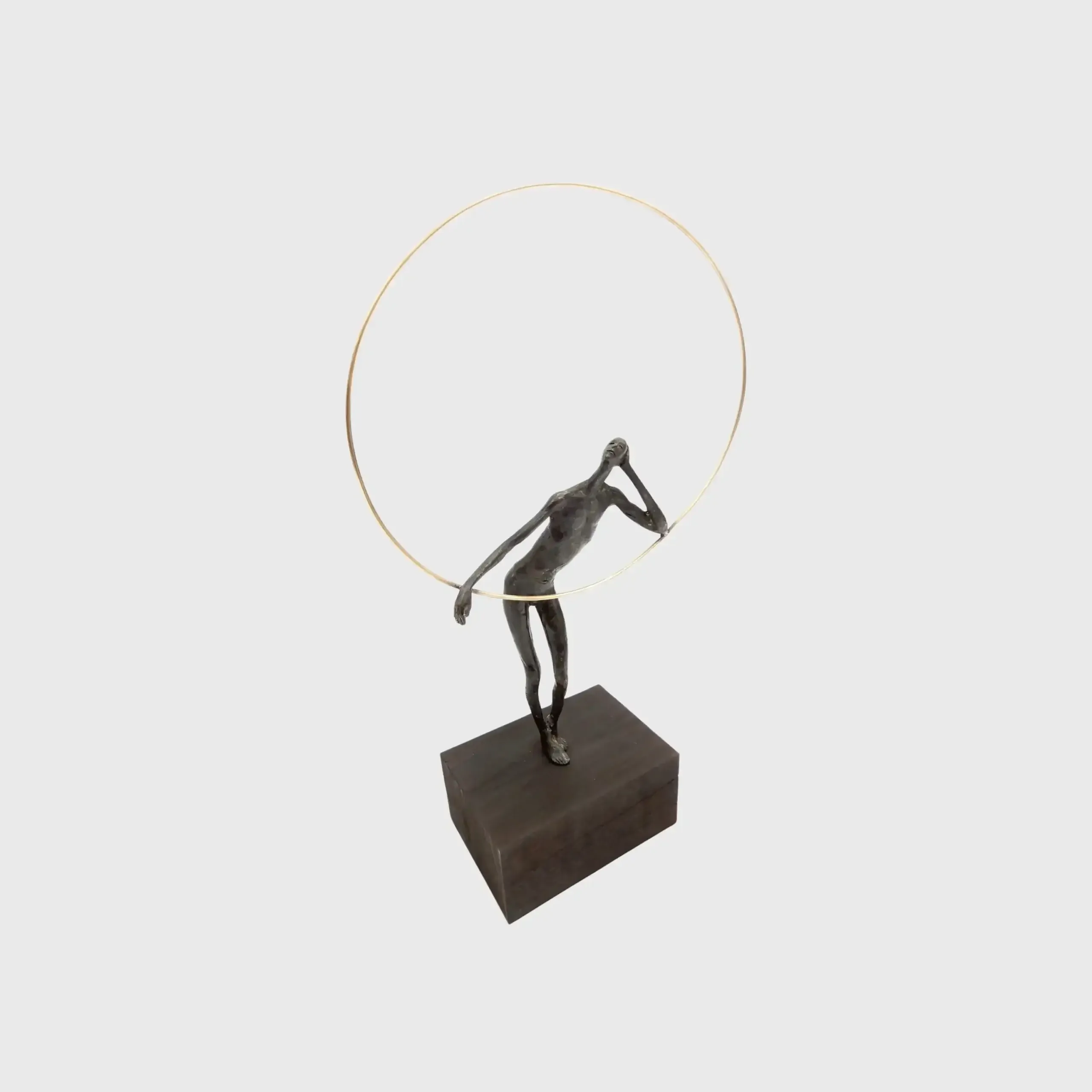 Bronze Figure With Gold Ring, Bronze Nera finish
