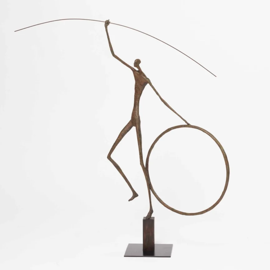 Bronze Figure with Hoop — bronze sculpture