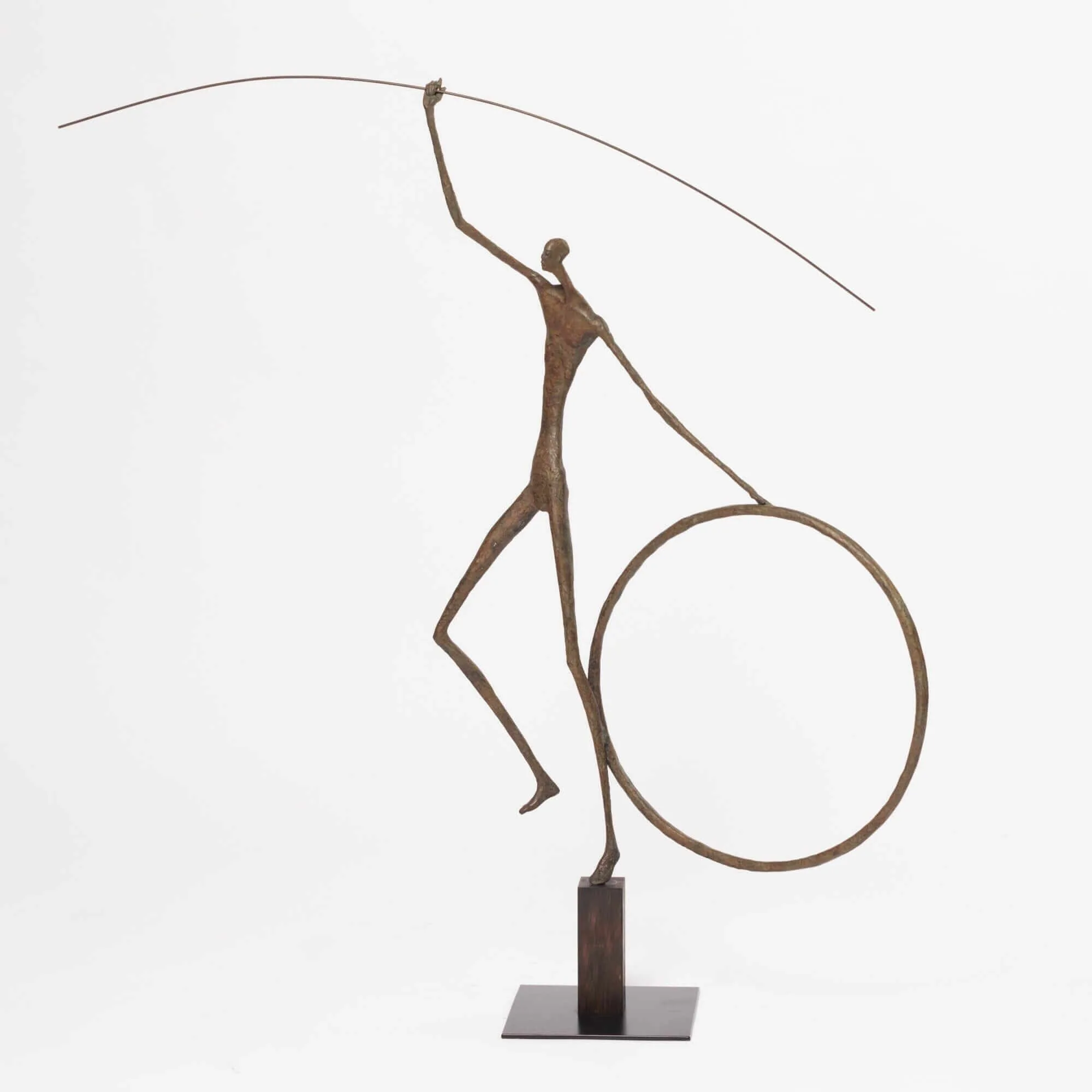 Bronze Figure with Hoop — bronze sculpture