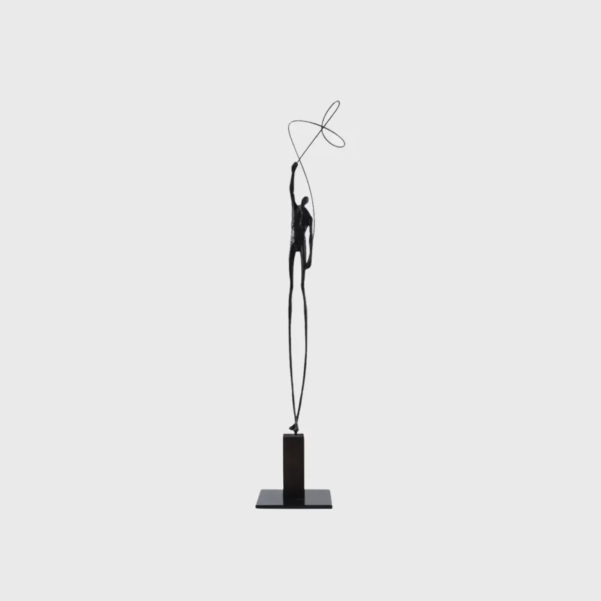 Bronze Figure with Infinity, 20×20×100 cm