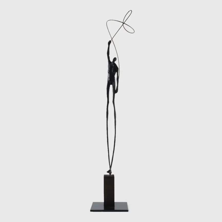Bronze Figure with Infinity — bronze sculpture
